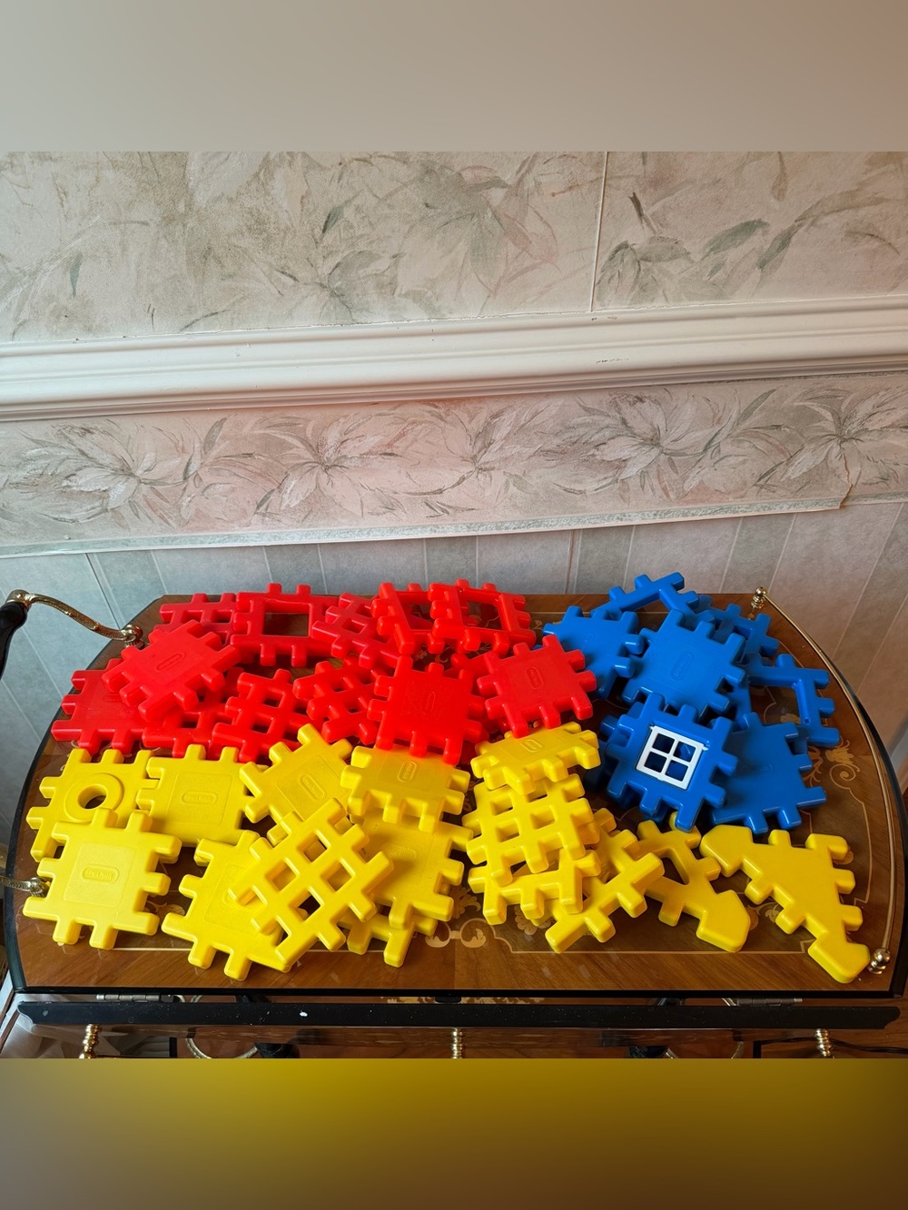 Large Lot of 36 Little Tikes Waffle Building Blocks Primary Colors Vintage